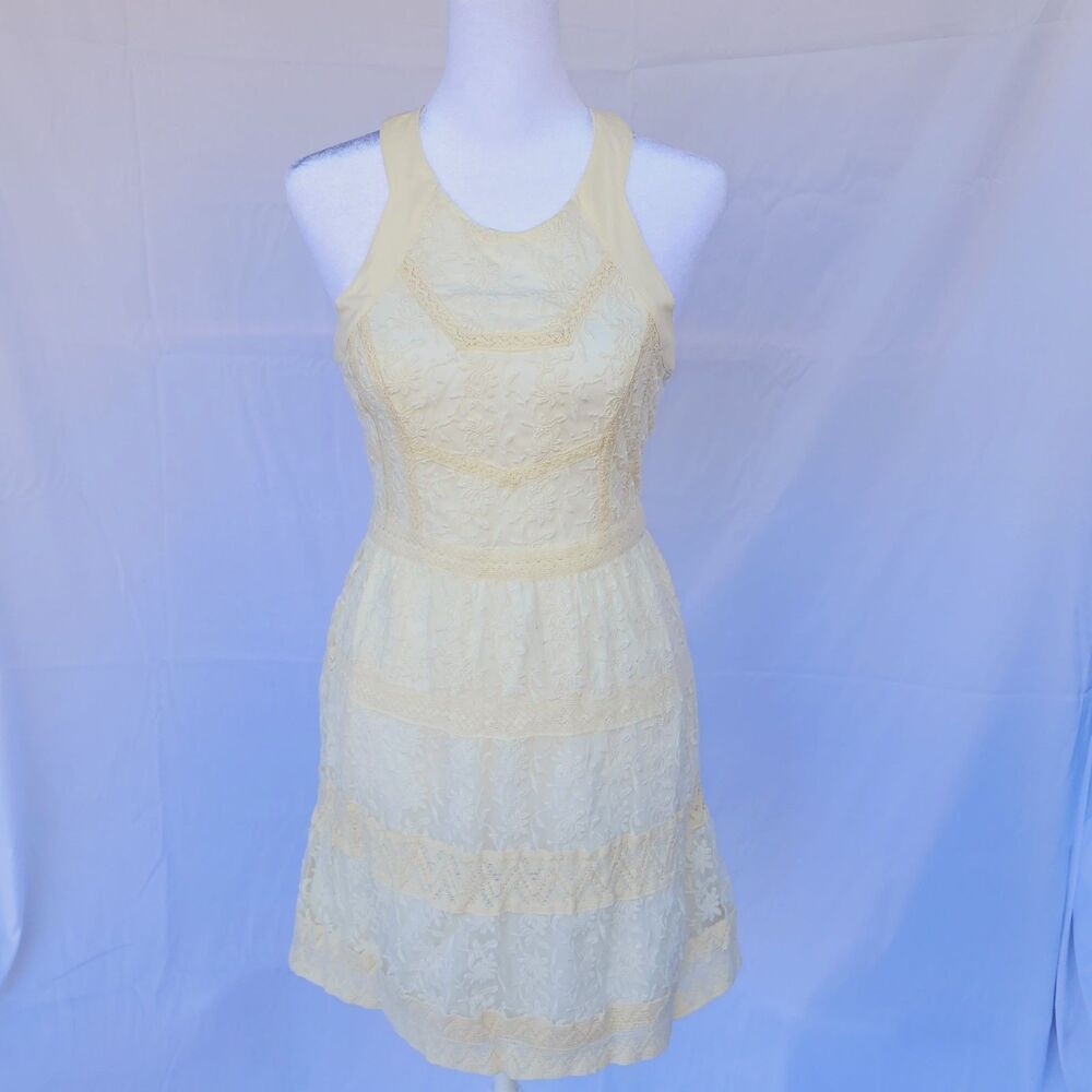 Beautiful Cream Lace Overlay dress by American Eagle Outfitters (2)